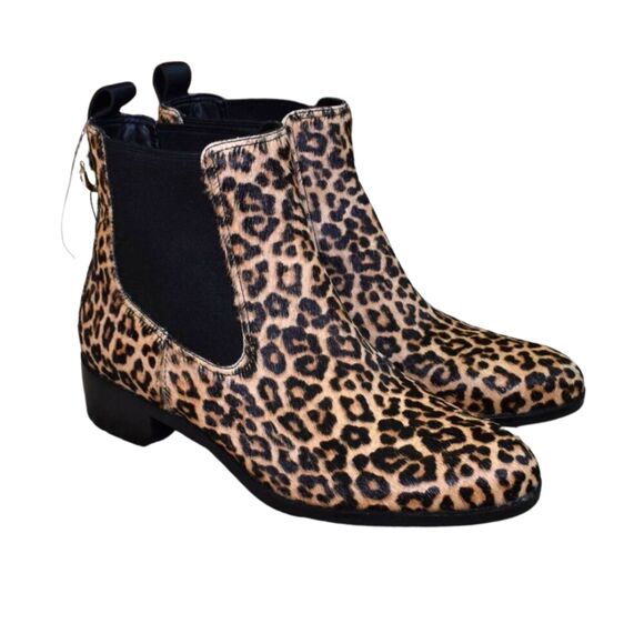 Cole Haan Gia Leopard Print Chelsea Boots Size 7 Animal Print Ankle Booties NEW - Picture 1 of 14